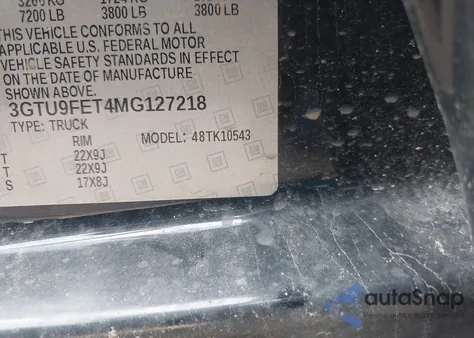 2021 GMC Sierra 1500 4Wd Short Box Denali из США, поврежденный, VIN 3GTU9FET4MG127218